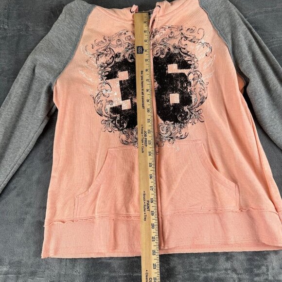 Cato Hoodie Sweatshirt XL Jacket Womens Full Zip Orange Graphic Comfy Y2K Tribal - Picture 3 of 9